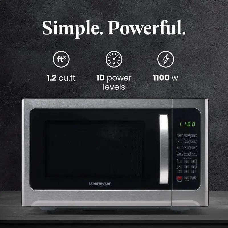 1.2-Cubic-Foot Countertop Microwave and Grill Oven – Professional-Grade Compact Appliance