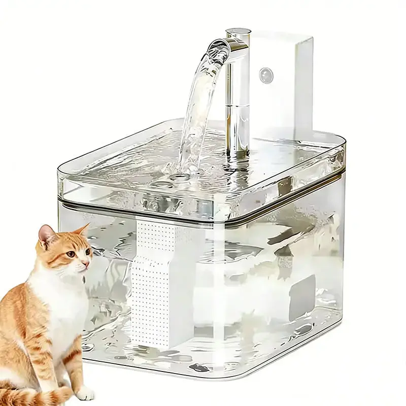 1.5L Rechargeable Wireless Pet Fountain – Motion-Triggered, Silent Pump Design for Small Animals