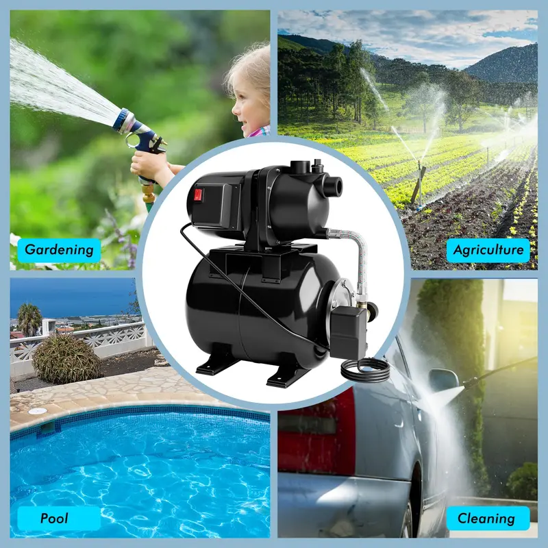 1.6 HP Shallow Well Water Pump Kit — Includes Pre-Charged Pressure Tank for Reliable Flow