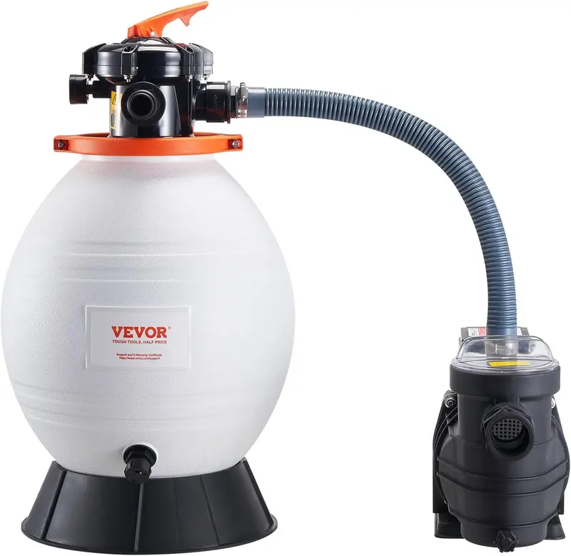 1 HP Sand Filter Pool Pump System – 3500 L/min Flow Rate with 6-Position Valve and Integrated Filter Basket