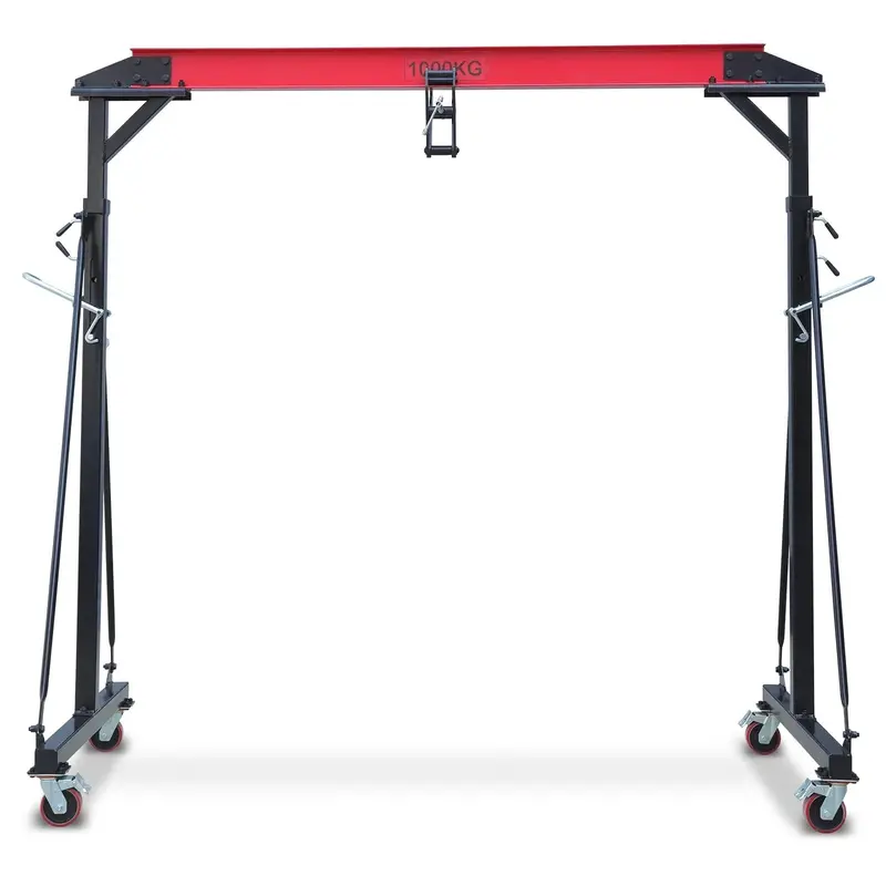 1-Ton Adjustable Gantry Crane with Height-Adjustable Frame (96.5–143.7 in) – 2200 lb Load Capacity