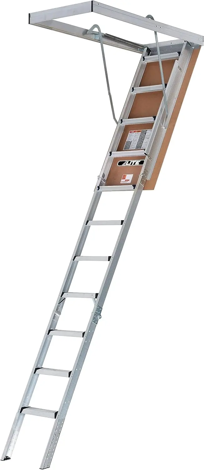 10-Foot Aluminum Attic Ladder by LITE – Type IAA Rated for 375 lbs