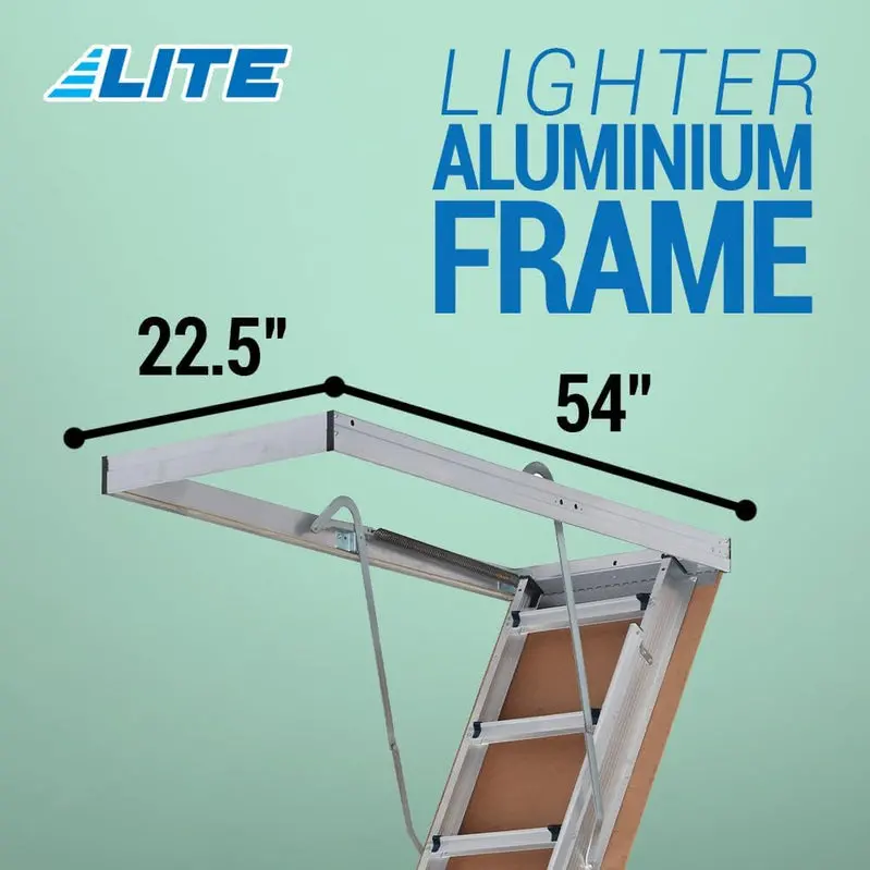 10-Foot Aluminum Attic Ladder by LITE – Type IAA Rated for 375 lbs