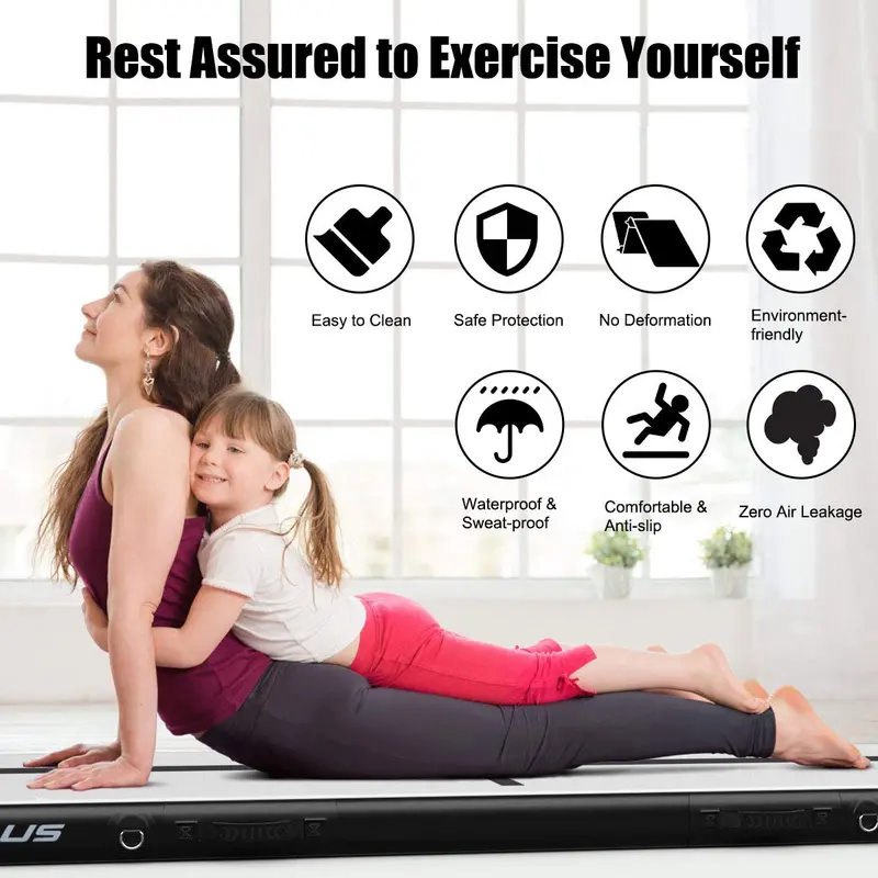 10-Foot Inflatable Gymnastics Air Mat for Home Training or Studio Practice 2