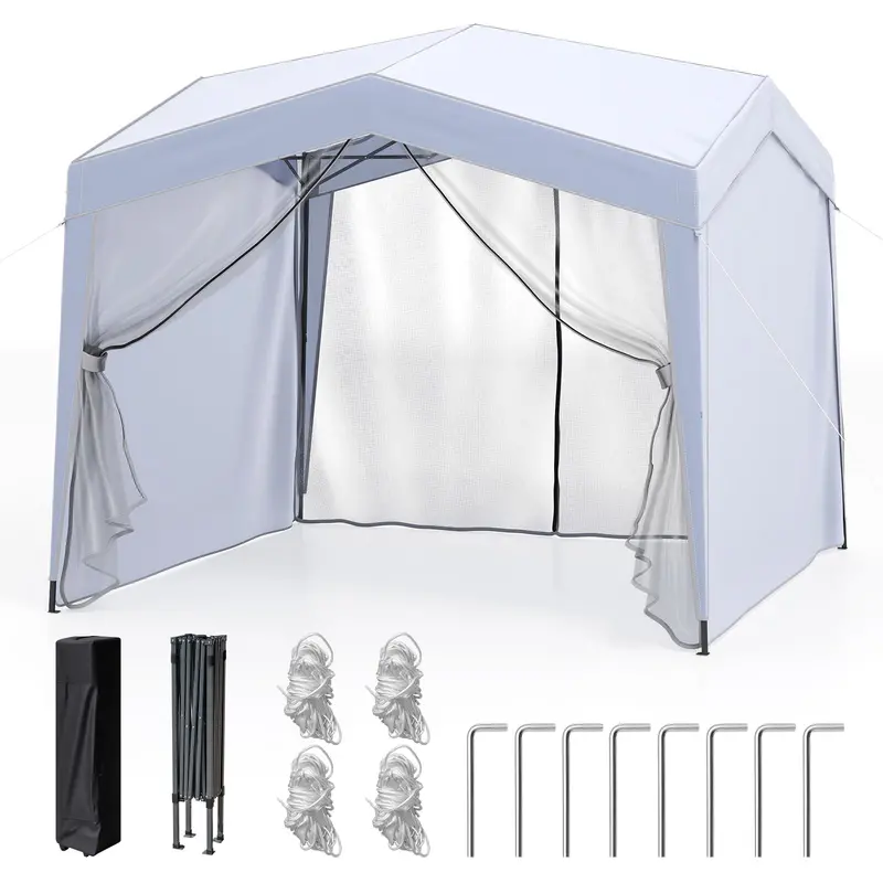 10 ft x 10 ft Pop-Up Canopy Tent with Removable Sidewalls – UPF50+ Sun Protection & Mesh Ventilation