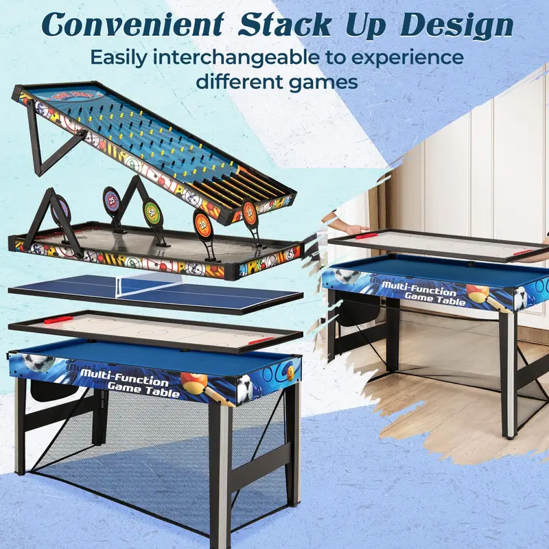 10-Game Convertible Table — 48-Inch All-in-One Hub for Parties and Family Fun 2