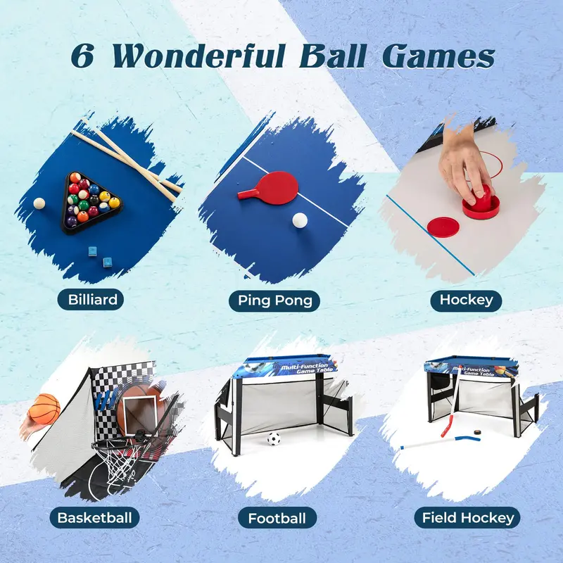 10-Game Convertible Table — 48-Inch All-in-One Hub for Parties and Family Fun