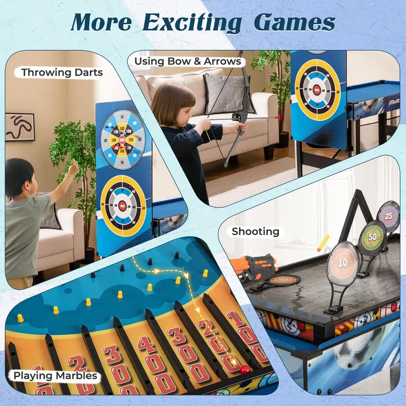 10-Game Convertible Table — 48-Inch All-in-One Hub for Parties and Family Fun