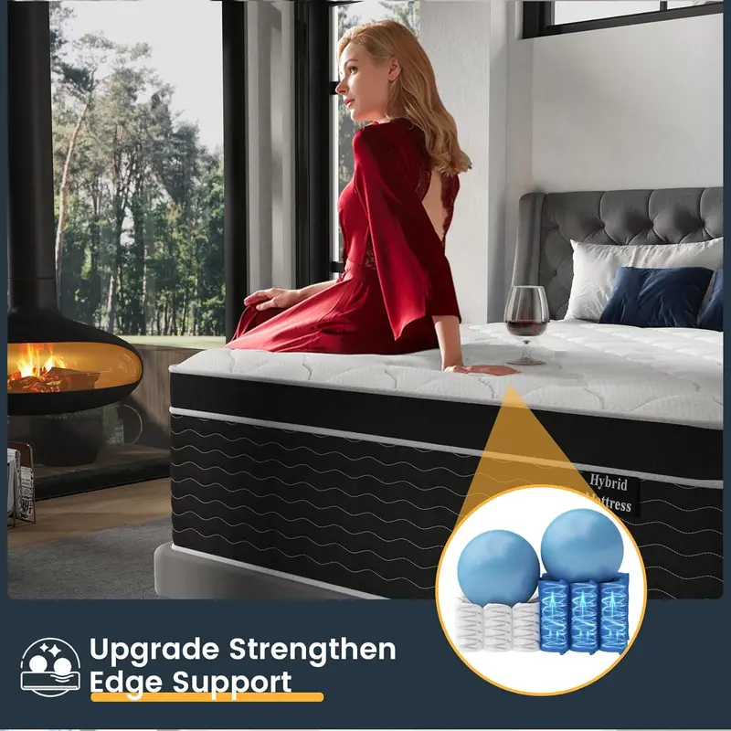 10-Inch Full-Size Hybrid Mattress in a Box: Gel Memory Foam Over Pocketed Coils, Medium-Plush Comfort