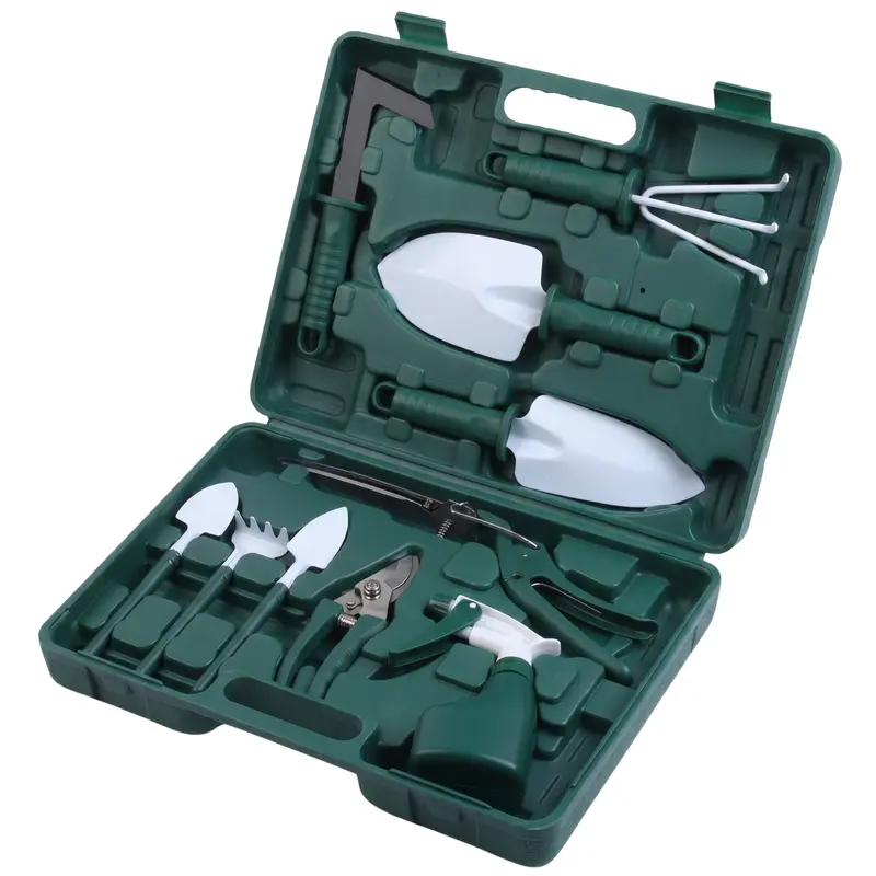 10-Piece Ergonomic Gardening Tool Kit – Includes Carry Case for Storage