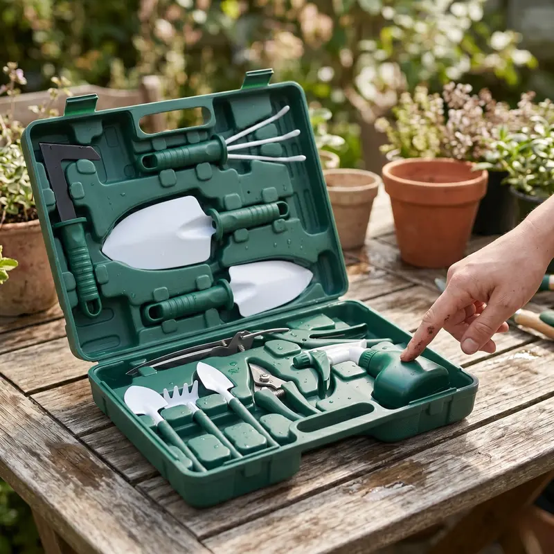 10-Piece Ergonomic Gardening Tool Kit – Includes Carry Case for Storage