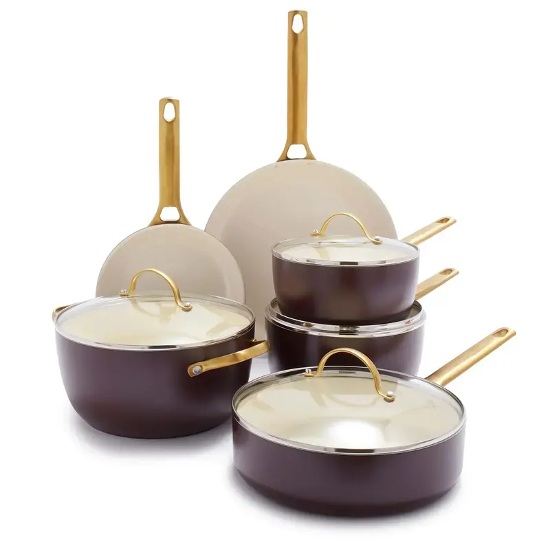 10-Piece Hard-Anodized Ceramic Nonstick Cookware Set for Health-Conscious Cooking