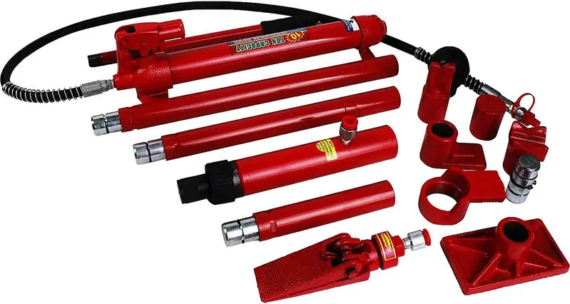 10-Ton Porta Power Hydraulic Jack Kit – Complete Frame & Ram Repair Set with Air Pump