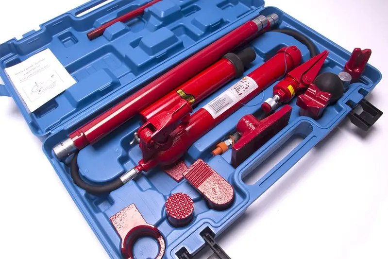 10-Ton Porta Power Hydraulic Jack Kit – Complete Frame & Ram Repair Set with Air Pump