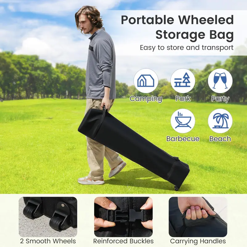 10' x 10' Instant-Setup Canopy Tent with Rolling Carry Bag 2