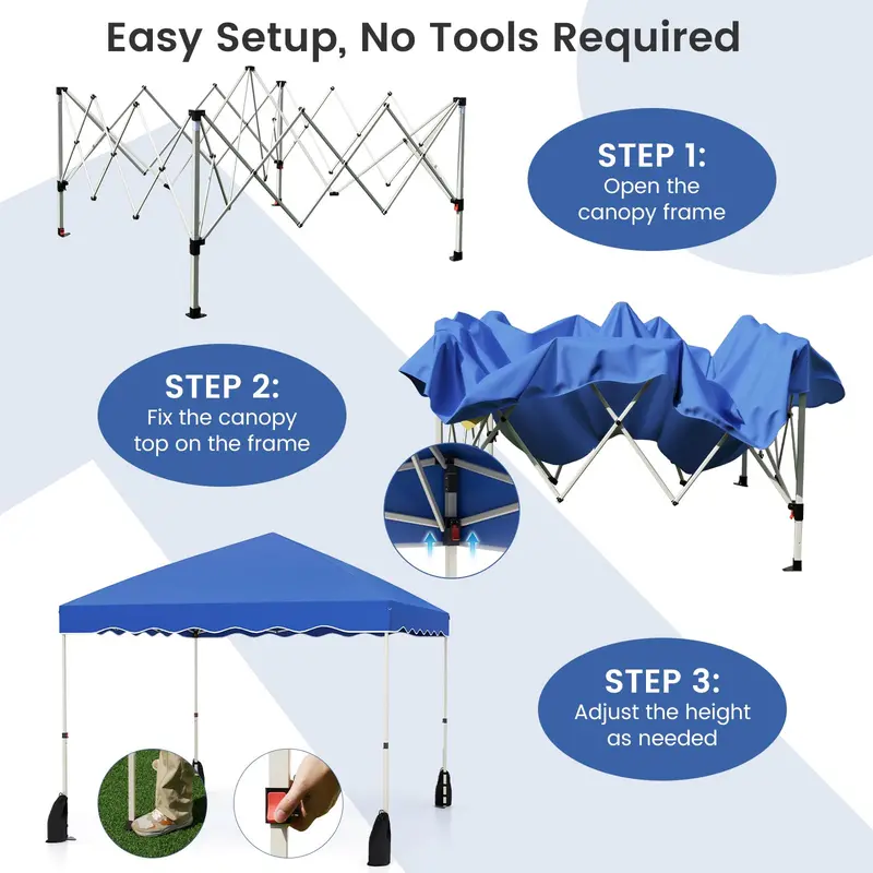10' x 10' Instant-Setup Canopy Tent with Rolling Carry Bag