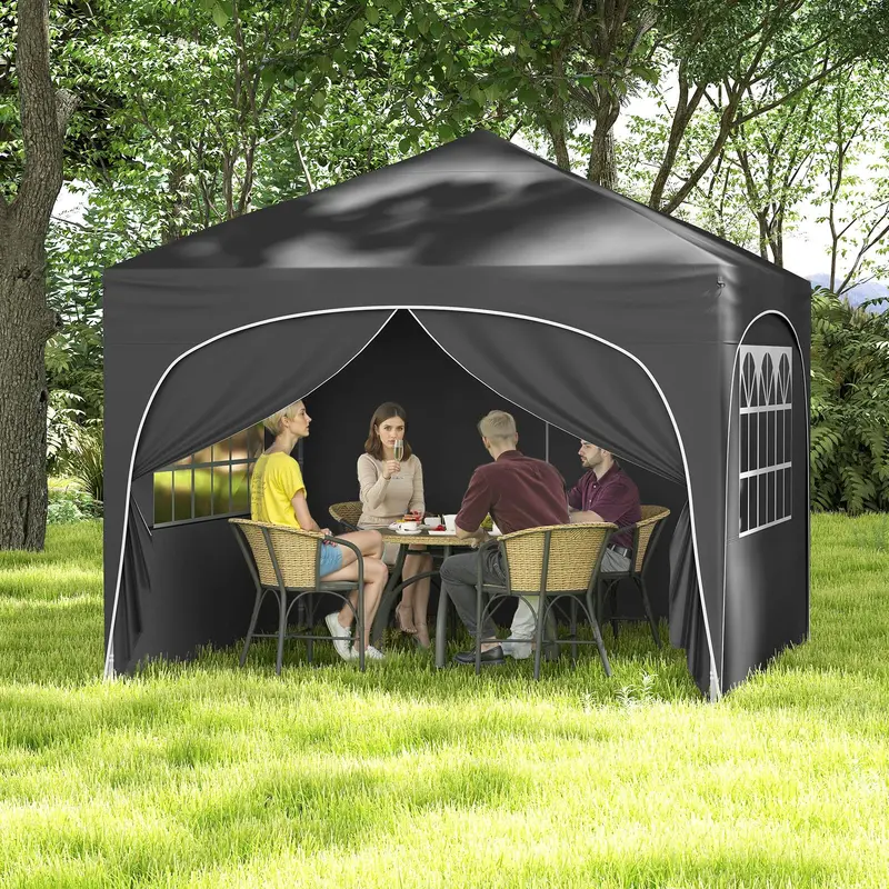 10' x 10' Pop-Up Canopy Tent with Four Zippered, Removable Sidewalls 2