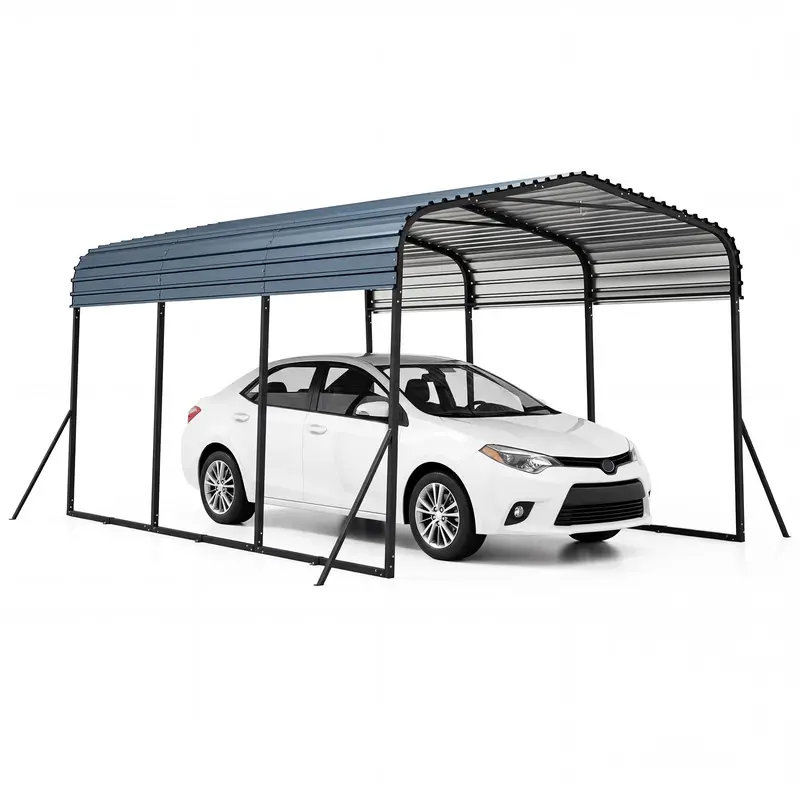 10' x 14.5' Heavy-Duty Galvanized Steel Carport Shelter for Vehicle and Equipment Protection 2