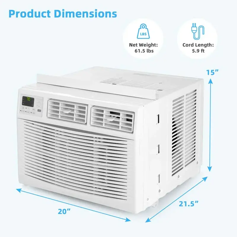 10,000 BTU Energy-Efficient Window Air Conditioner – Quiet 3-in-1 Cooling, Dehumidifying, and Eco Mode with Remote