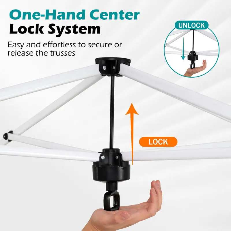 10x10-Foot Instant Pop-Up Canopy Tent with One-Touch Deployment, Integrated Sandbags, and Carrying Roller Bag 2