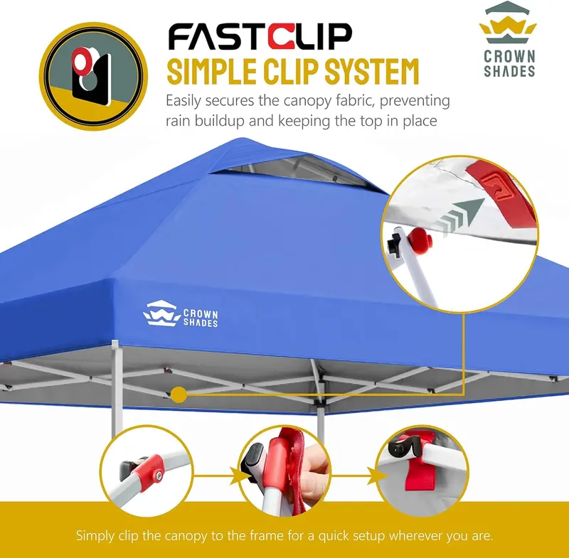 10×10 ft One-Touch Pop-Up Awning – Silver-Coated Sunshade with Height Adjustment & Sand Anchors 2