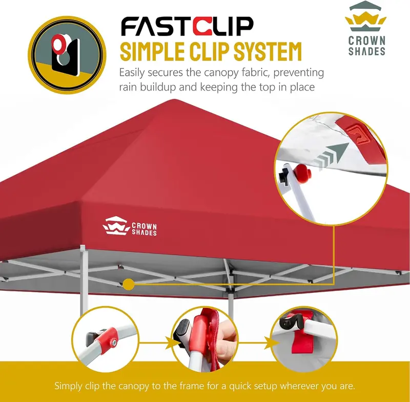 10×10 ft One-Touch Pop-Up Awning – Silver-Coated Sunshade with Height Adjustment & Sand Anchors