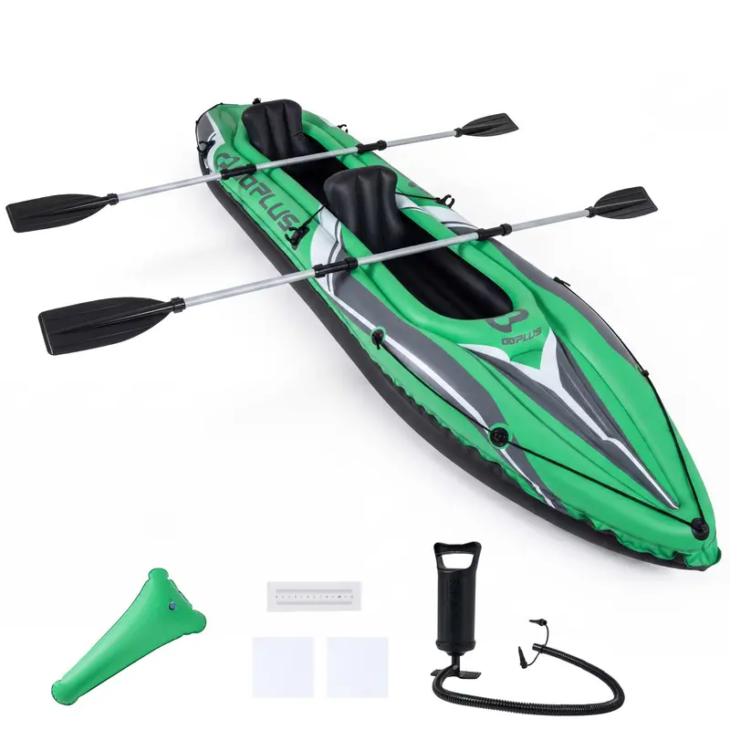 11.5-Foot Tandem Kayak for Two Adults – Includes Aluminum Paddles; Perfect for Calm Waters and Angling