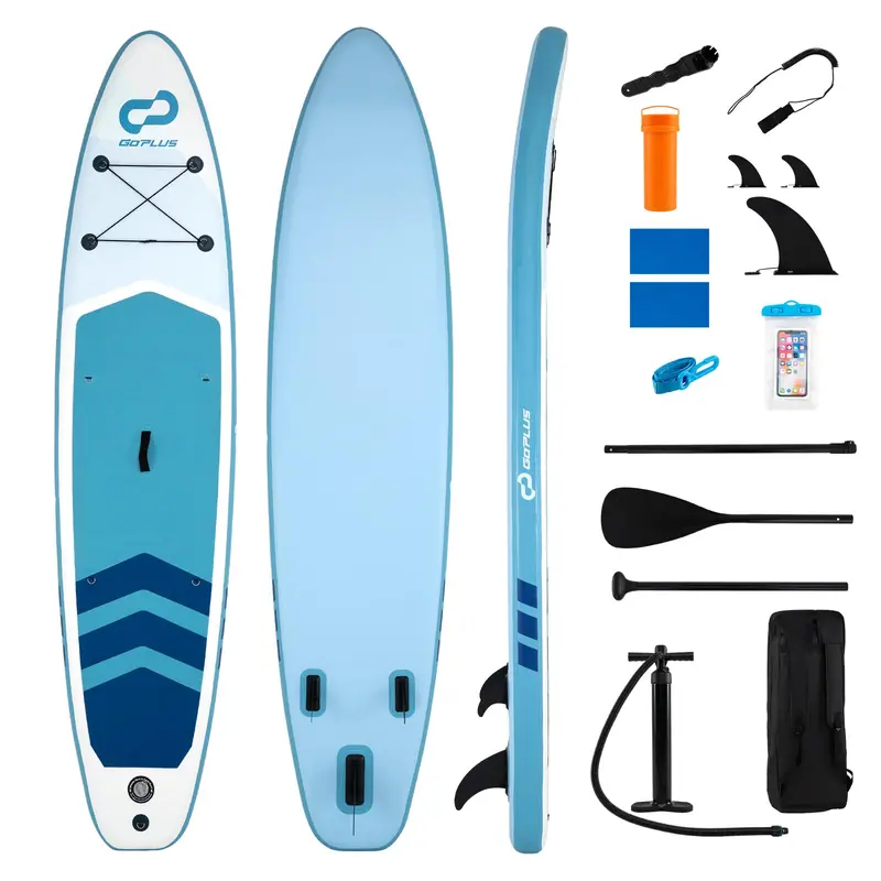 11-Foot All-in-One Inflatable Stand-Up Paddle Board with Paddle, Pump, and Carry Bag
