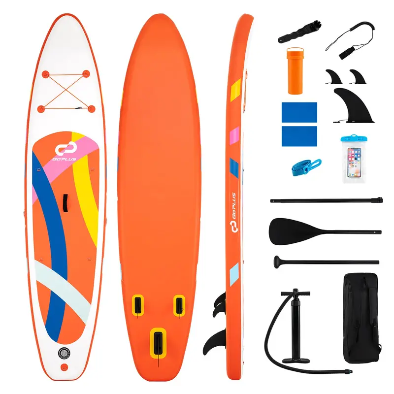 11-Foot All-in-One Inflatable Stand-Up Paddle Board with Paddle, Pump, and Carry Bag