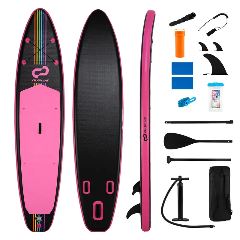 11-Foot All-in-One Inflatable Stand-Up Paddle Board with Paddle, Pump, and Carry Bag