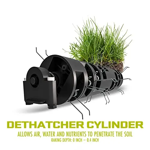 12-Amp Electric Dethatcher – 13" Scarifier with 8-Gallon Detachable Debris Collection Bag