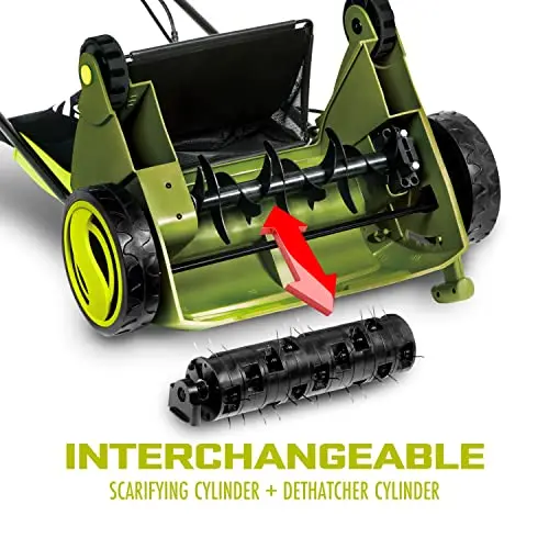 12-Amp Electric Dethatcher – 13" Scarifier with 8-Gallon Detachable Debris Collection Bag