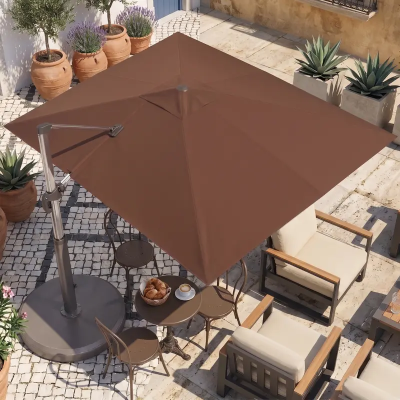 12-Foot Cantilever Patio Umbrella – 360° Swivel Base and UV-Resistant Canopy for Full Shade Coverage