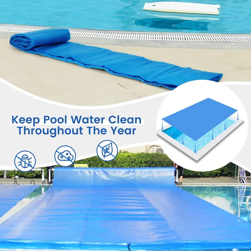 12 ft × 24 ft Solar Pool Cover – 12-Mil UV-Resistant Blanket with Carry Bag for All Pool Types