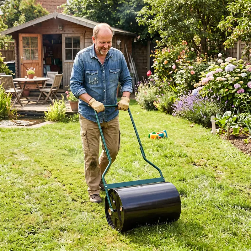 12-Gallon Lawn Compaction Roller – Adjustable Water- or Sand-Filled Drum with U-Shaped Handle 2