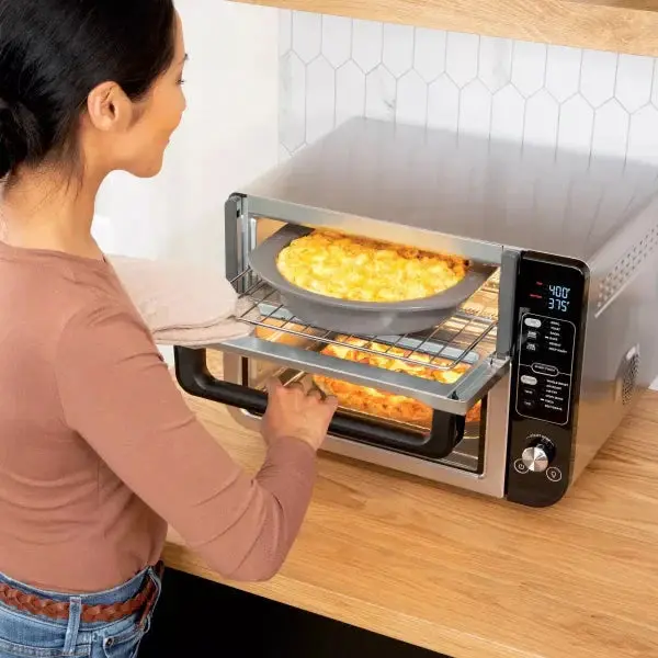 12-In-1 FlexDoor Dual-Oven System – FlavorSeal Sealing, Rapid Top Oven & Convection Air Fryer Base