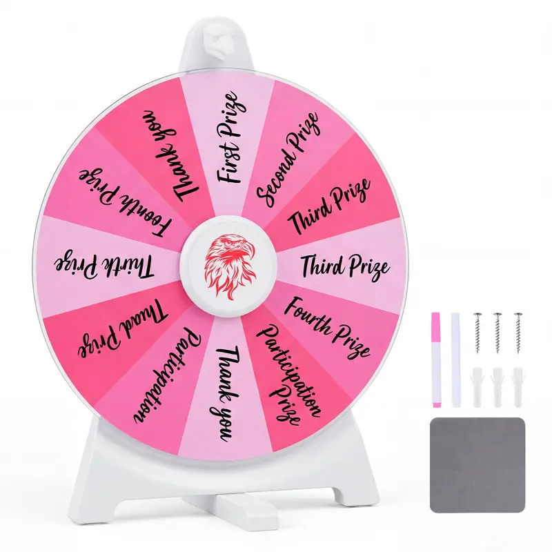 12-Inch Prize Spin Wheel with Chalkboard Surface, Marker, Eraser, and Spare Pointer 2