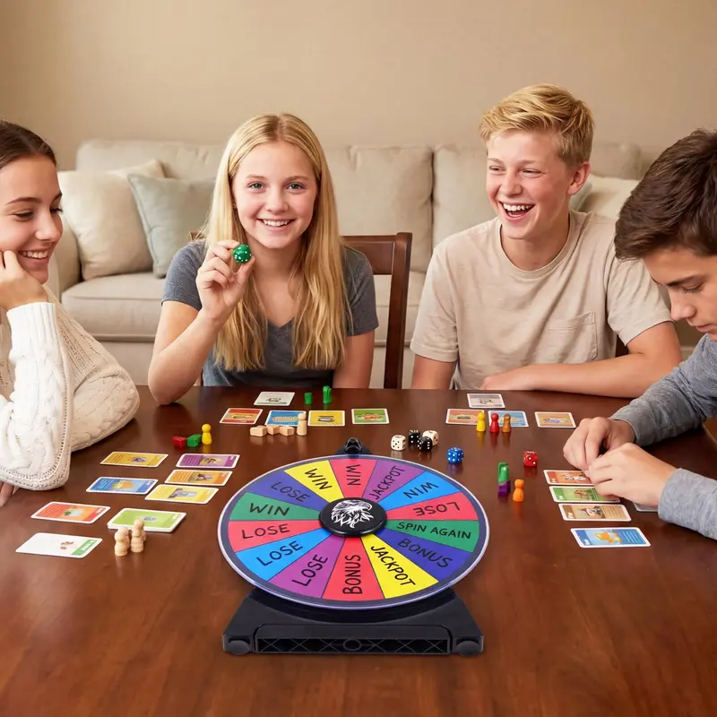 12-Inch Prize Spin Wheel with Chalkboard Surface, Marker, Eraser, and Spare Pointer
