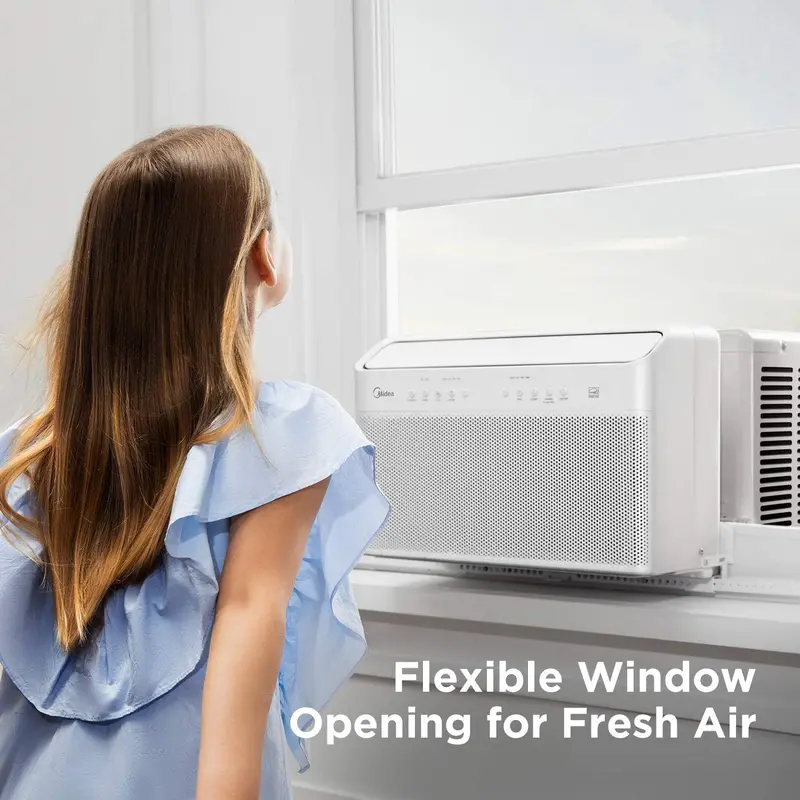 12,000 BTU Smart U-Shaped Inverter Window Air Conditioner – Open-Window Mode, Alexa Integration, and Energy-Efficient Cooling (Renewed)