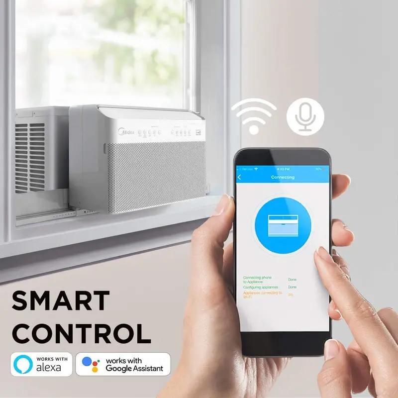 12,000 BTU Smart U-Shaped Inverter Window Air Conditioner – Open-Window Mode, Alexa Integration, and Energy-Efficient Cooling (Renewed)