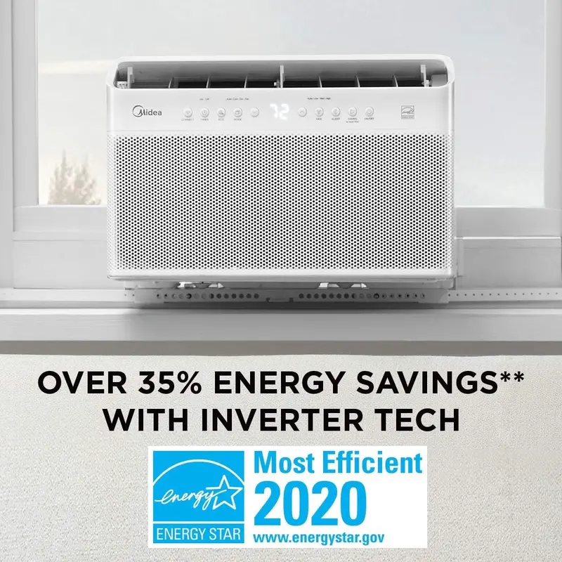 12,000 BTU Smart U-Shaped Inverter Window Air Conditioner – Open-Window Mode, Alexa Integration, and Energy-Efficient Cooling (Renewed)