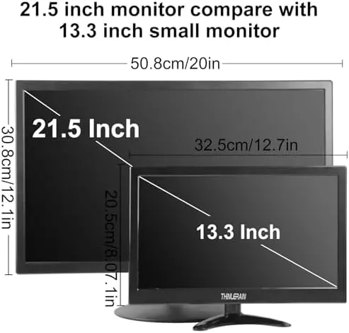 13.3-Inch Mini LED Monitor – 1366×768 Resolution, Multi-Input (HDMI/VGA/AV/BNC/USB), Built-in Speaker