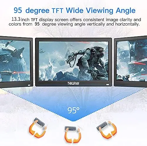 13.3-Inch Mini LED Monitor – 1366×768 Resolution, Multi-Input (HDMI/VGA/AV/BNC/USB), Built-in Speaker