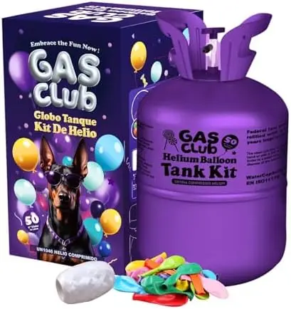 13-Liter Portable Helium Tank – For Inflating Up to 50 Latex Balloons (Home & Event Use)