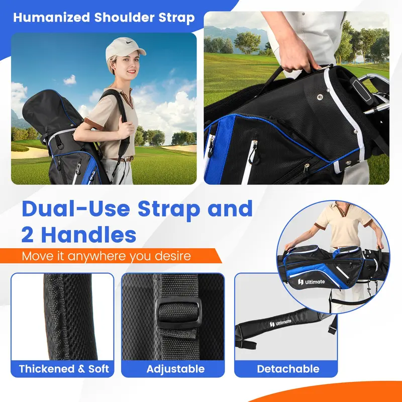 14-Compartment All-Terrain Golf Cart Bag for Men and Women — Lightweight & Organized Carry Solution