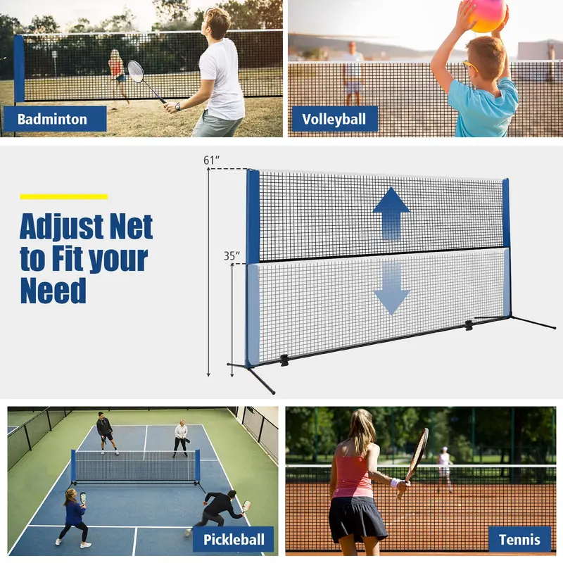 14-Foot Adjustable Multi-Sport Net Set — Versatile Badminton, Volleyball, and Pickleball System 2