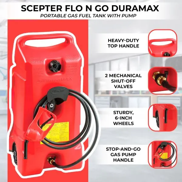14-Gallon Portable Fuel Tank with Built-In Transfer Pump – Twin Red Units