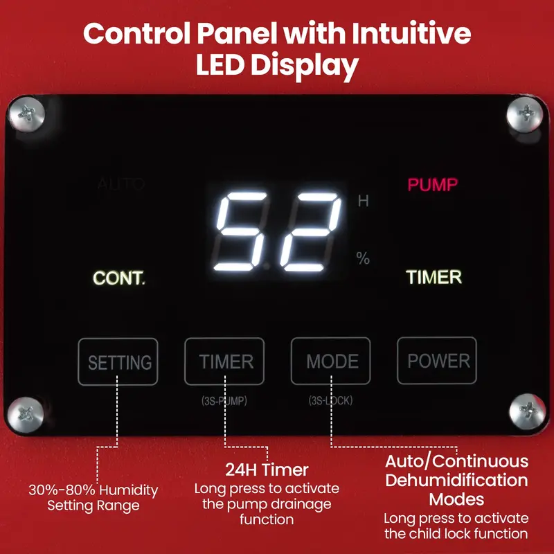 140-Pint Portable Industrial-Grade Dehumidifier — Equipped with Self-Draining Pump for High-Humidity Environments
