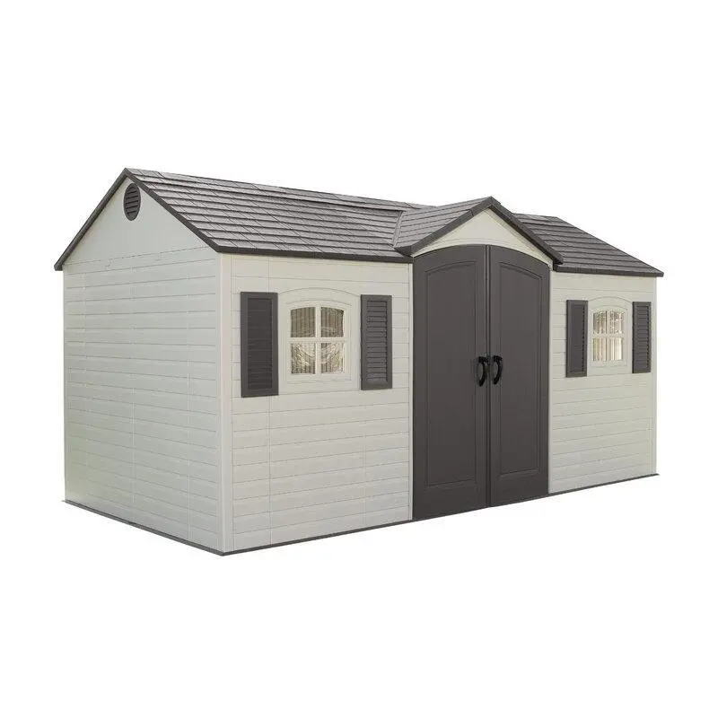 15 ft. × 8 ft. Weather-Resistant Resin Side-Entry Outdoor Storage Shed