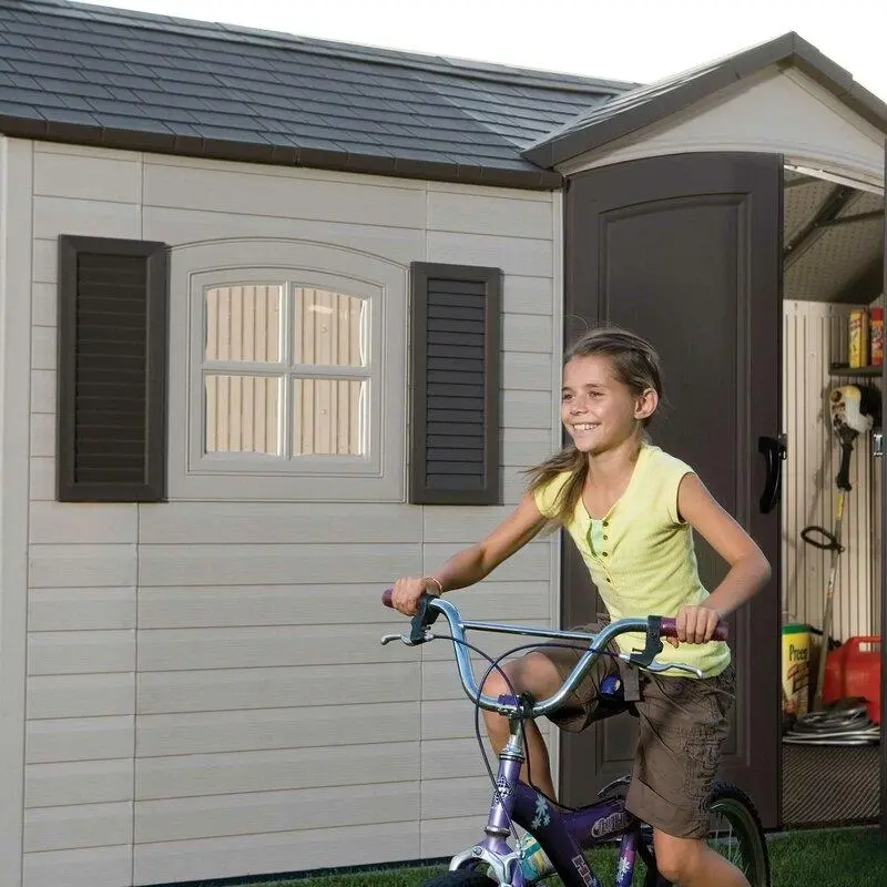 15 ft. × 8 ft. Weather-Resistant Resin Side-Entry Outdoor Storage Shed